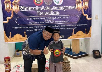 Satgaswil Sumut Densus 88 AT Polri Gelar Buka Puasa Bersama Anak Yatim di Rumah Yatim Dar Fathimah