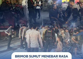 Brimob Sumut Bersama Personel Gabungan Gelar Patroli untuk Antisipasi Gangguan Kamtibmas