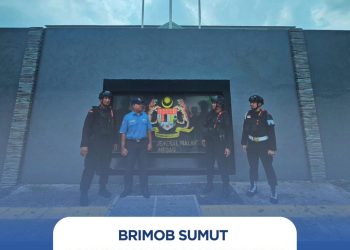 Brimob Sumut Lakukan Patroli Preventif di Kantor Konsulat Asing di Kota Medan