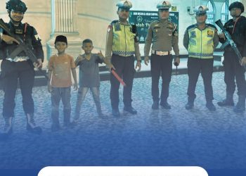 Jaga Ketertiban Ramadhan, Brimob Backup Polres Tebing Tinggi Laksanakan Patroli Asmara Subuh