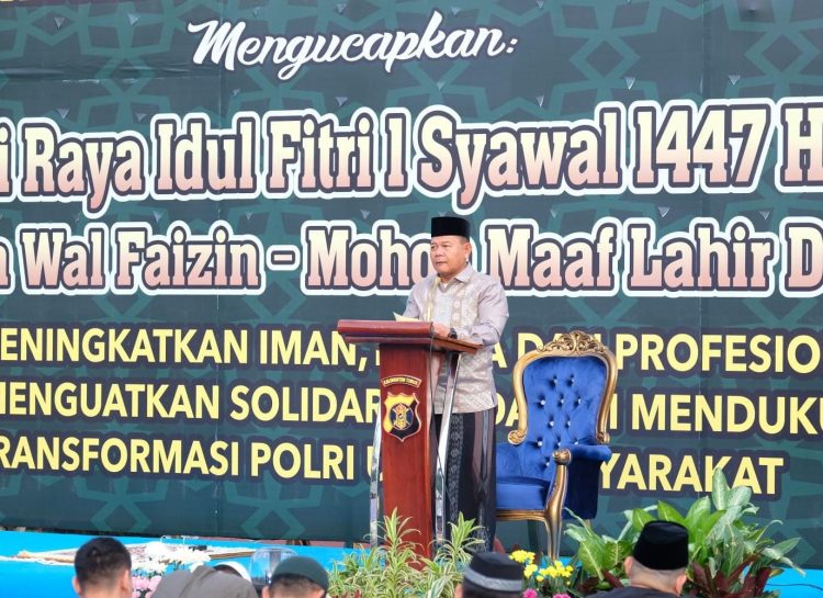 Sholat Idulfitri di Mapolda, Kapolda Kaltim Endar Priantoro Ajak Perkuat Ukhuwah dan Kepedulian Sosial