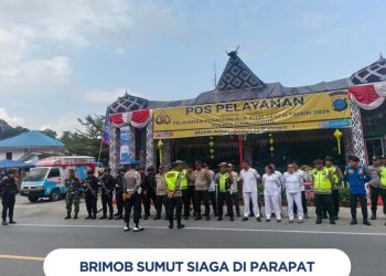 Brimob Sumut Siaga di Parapat, Pastikan Wisatawan Aman Saat Ops Ketupat Toba 2026