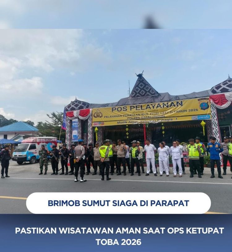 Brimob Sumut Siaga di Parapat, Pastikan Wisatawan Aman Saat Ops Ketupat Toba 2026