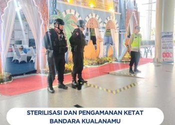 Sterilisasi dan Pengamanan Ketat Bandara Kualanamu, Gegana Brimob Sumut Siaga Penuh di Ops Ketupat Toba 2026