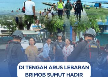 Di Tengah Arus Lebaran, Brimob Sumut Hadir Bukan Sekadar Mengamankan—Tapi Juga Menenangkan Masyarakat Sibolga
