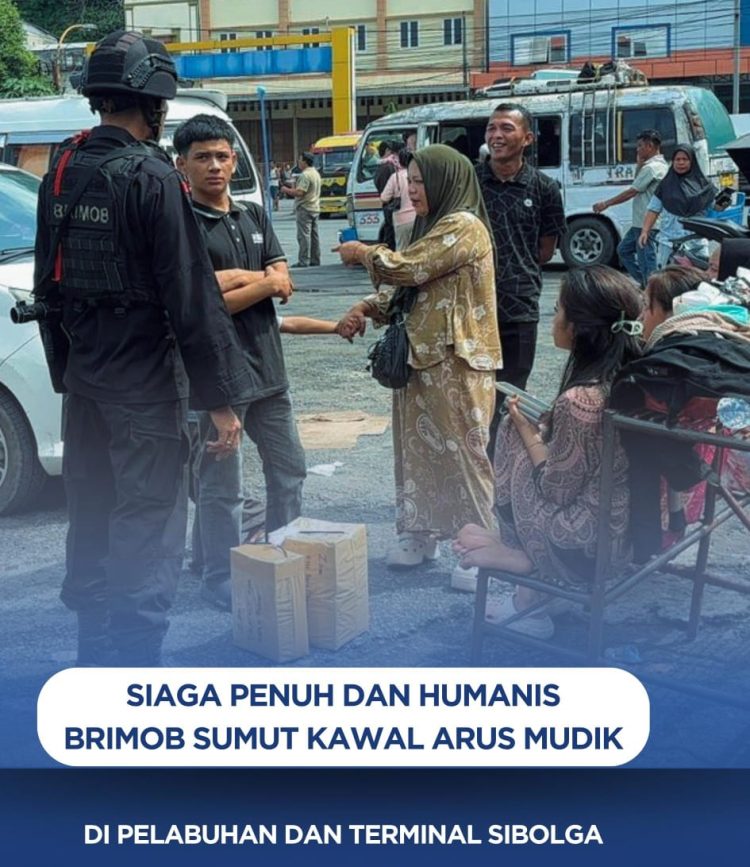 Sigap dan Humanis, Brimob Sumut Kawal Arus Mudik di Pelabuhan dan Terminal Sibolga
