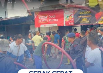 Gerak Cepat Brimob Polda Sumut Bantu Padamkan Kebakaran di Pematangsiantar