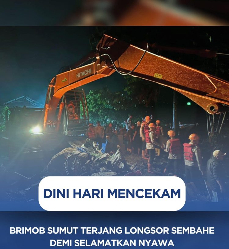 Dini Hari Mencekam, Brimob Sumut Terjang Longsor Sembahe Demi Selamatkan Nyawa