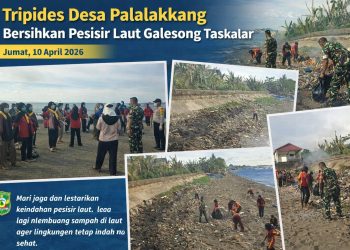 Tripides Desa Palalakkang Gelar Kerja Bakti Bersihkan Pesisir Laut