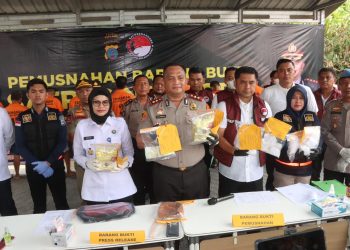 Polres Batu Bara Press rilis Ungkap Kasus Narkoba dan Musnahkan 1.210,07 gram Narkotika.