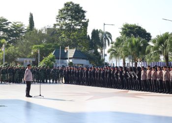 Brimob Polda Kaltim Gelar Apel Gabungan, Pastikan Pengamanan Aksi Berjalan Kondusif