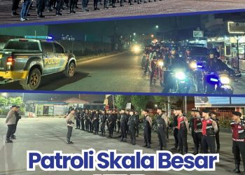 Patroli Skala Besar KRYD, Batalyon A Pelopor Satuan Brimob Polda Sumut Hadir Jaga Kondusifitas Belawan