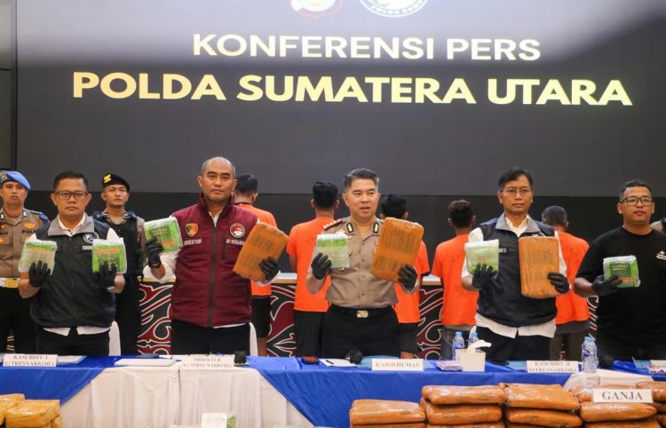 Selamatkan 813 Ribu Jiwa, Polda Sumut Gagalkan Peredaran 72 Kg Sabu dan 151 Kg Ganja