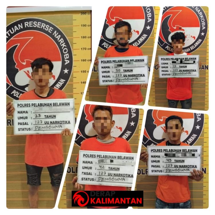 Kembangkan Kasus, Sat Narkoba Polres Pelabuhan Belawan Tangkap 2 Pengedar dan 5 Pengguna Shabu