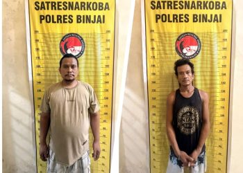 Kolaborasi Polres Binjai dengan BNNK Binjai Gerebek Sarang Narkoba, Dua Orang Diamankan
