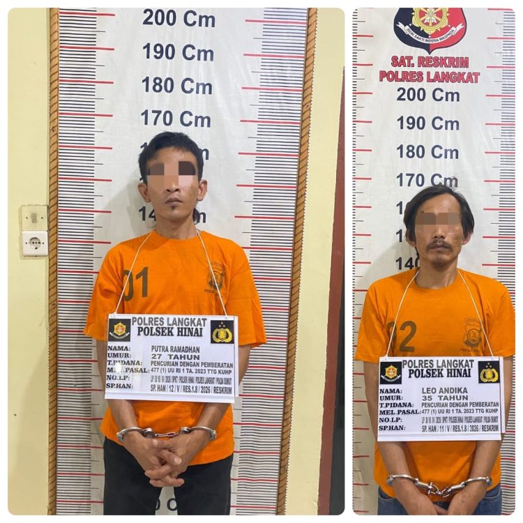 Polsek Hinai Bekuk Dua Terduga Pelaku Pencurian Jerjak Besi dan Pintu Rumah