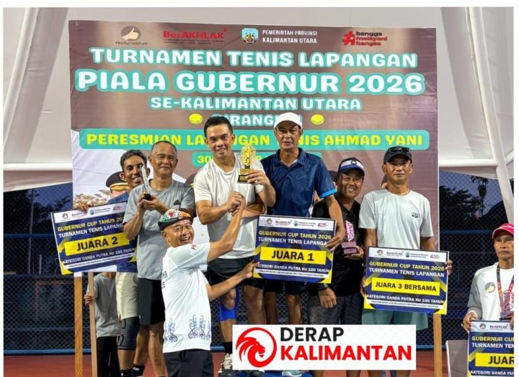 Sekprov Kaltara Raih Juara 1 di Turnamen Tenis Piala Gubernur 2026