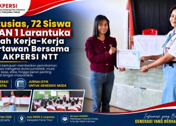 72 Siswa SMAN 1 Larantuka Bedah Kerja-Kerja Wartawan Bersama AKPERSI NTT