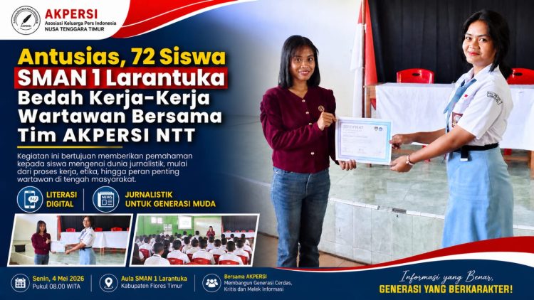 72 Siswa SMAN 1 Larantuka Bedah Kerja-Kerja Wartawan Bersama AKPERSI NTT