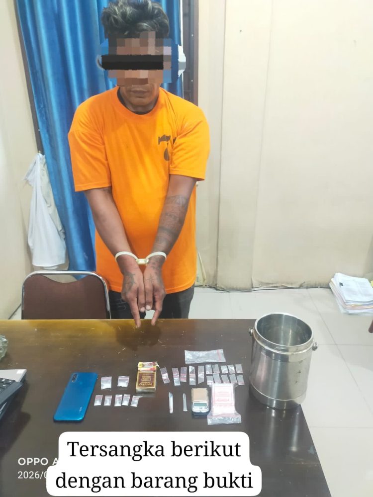 Pengedar Sabu di Karo Ditangkap, Polisi Sita Timbangan hingga 7 Paket Narkoba