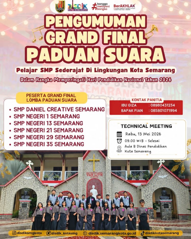 “SMP Daniel Creative Semarang Ukir Prestasi Gemilang, Jadi Satu-Satunya Sekolah Swasta di Grand Final Paduan Suara Semarang”