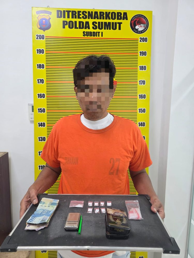 Pengedar Sabu di Medan Tuntungan Diciduk Saat Layani Pembeli, 9 Paket Disita