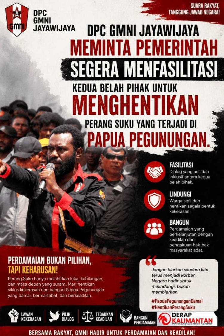 GMNI Jayawijaya Minta Pemerintah Fasilitasi Penyelesaian Konflik Suku di Wamena