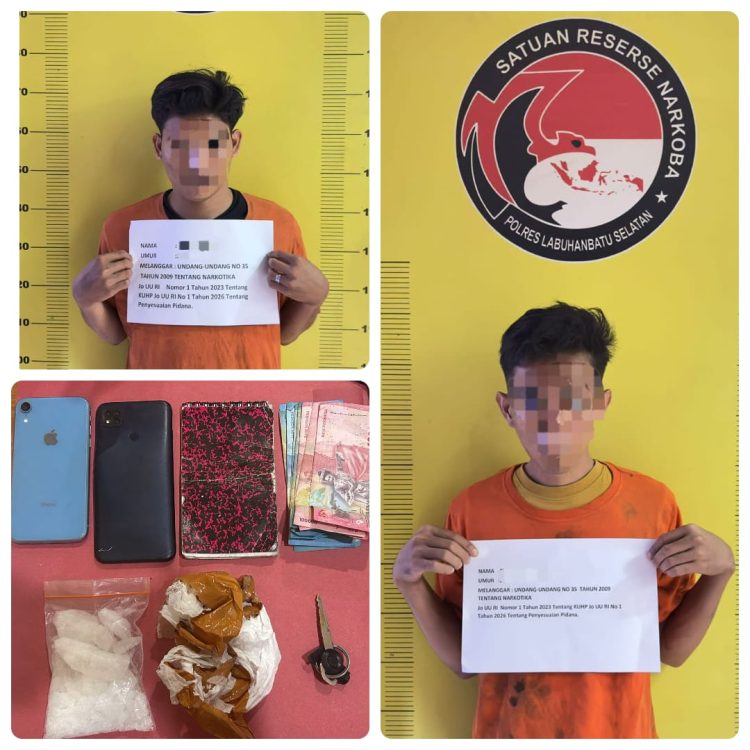 Polres Labusel Gagalkan Transaksi Sabu, Dua Pria Ditangkap dengan Barang Bukti 100 Gram
