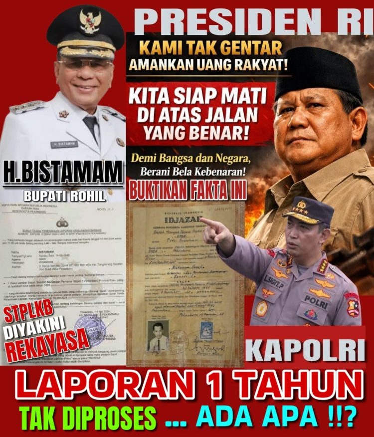 Prof Dr Sutan Nasomal Meminta Negara dan APH Jangan Tutup Mata Terkait Bupati Rokan Hilir, H. Bistamam