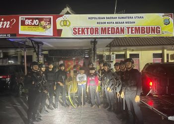 Patroli Dini Hari Brimob Polda Sumut Berhasil Gagalkan Tawuran dan Balap Liar di Kota Medan