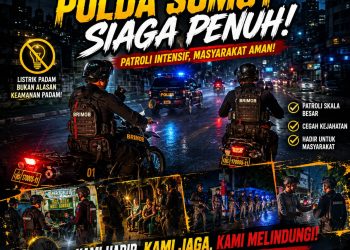 Blackout SUMBAGUT Bikin Kota Gelap, Polda Sumut dan Jajaran Intensifkan Patroli Antisipasi Kejahatan