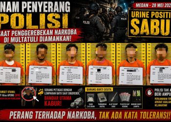 Enam Penyerang Polisi Saat Penggerebekan Narkoba di Multatuli Diamankan, Urine Positif Sabu