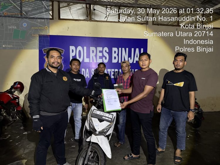 Team Khusus Anti Begal 1.1 Polres Binjai berhasil amankan Sepeda Motor hasil Curian di Kabupaten Langsa Prop.NAD yang melintas di wilayah Kota Binjai