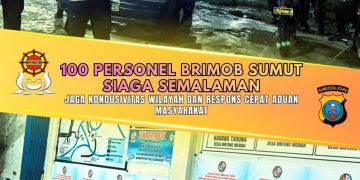 100 Personel Brimob Sumut Siaga Semalaman, Jaga Kondusivitas Wilayah dan Respons Cepat Aduan Masyarakat