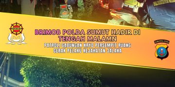 Brimob Polda Sumut Hadir di Tengah Malam, Patroli Gabungan KRYD Persempit Ruang Gerak Pelaku Kejahatan Jalanan