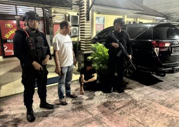 Brimob Polda Sumut Gagalkan Tawuran Dini Hari di Medan, Empat Pemuda dan Dua Kelewang Diamankan