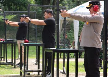 KAPOLRES BINJAI LATIHAN MENEMBAK BERSAMA FORKOPIMDA BINJAI
