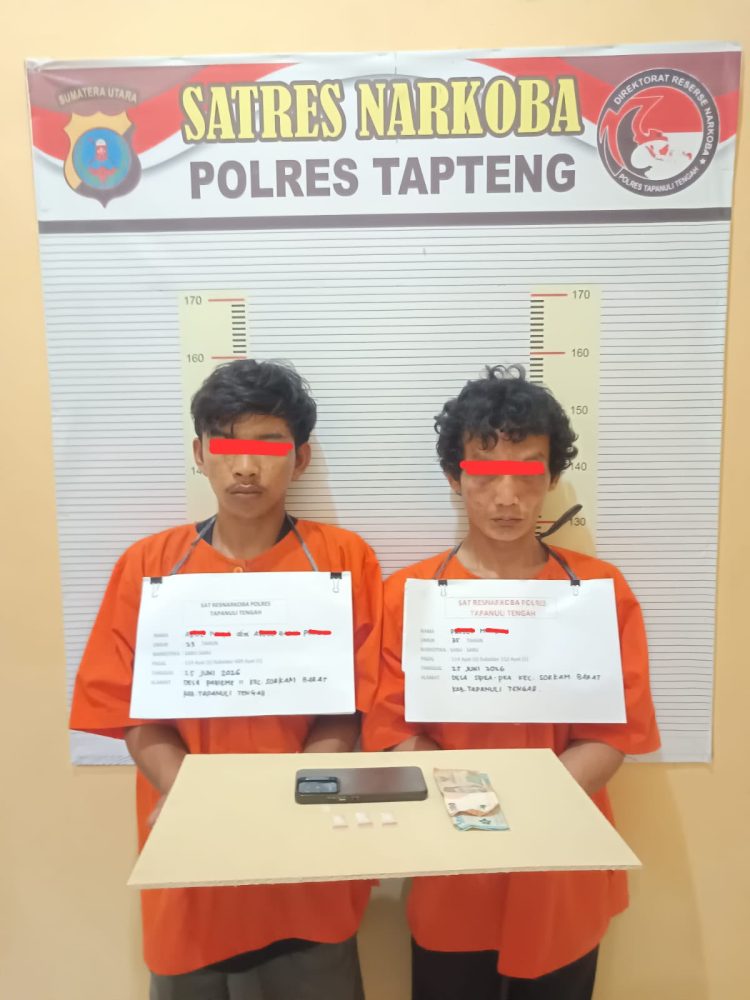 Sikat Pengedar Sabu di Sorkam Barat, Sat Resnarkoba Polres Tapteng Amankan Dua Pria