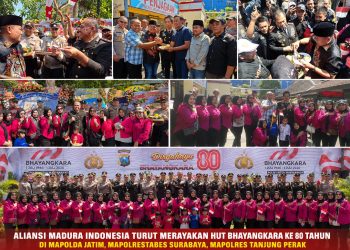 Prank Hari Bhayangkara, PJU Polda Jatim, Polrestabes & Polres Pelabuhan Tanjung Perak Keluar Hadapi Massa AMI, Ujungnya Malah Potong Kue