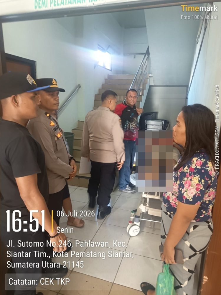 Melalui Laporan CC 110, Polsek Siantar Barat Cek TKP Temuan Mayat di Pasar Horas