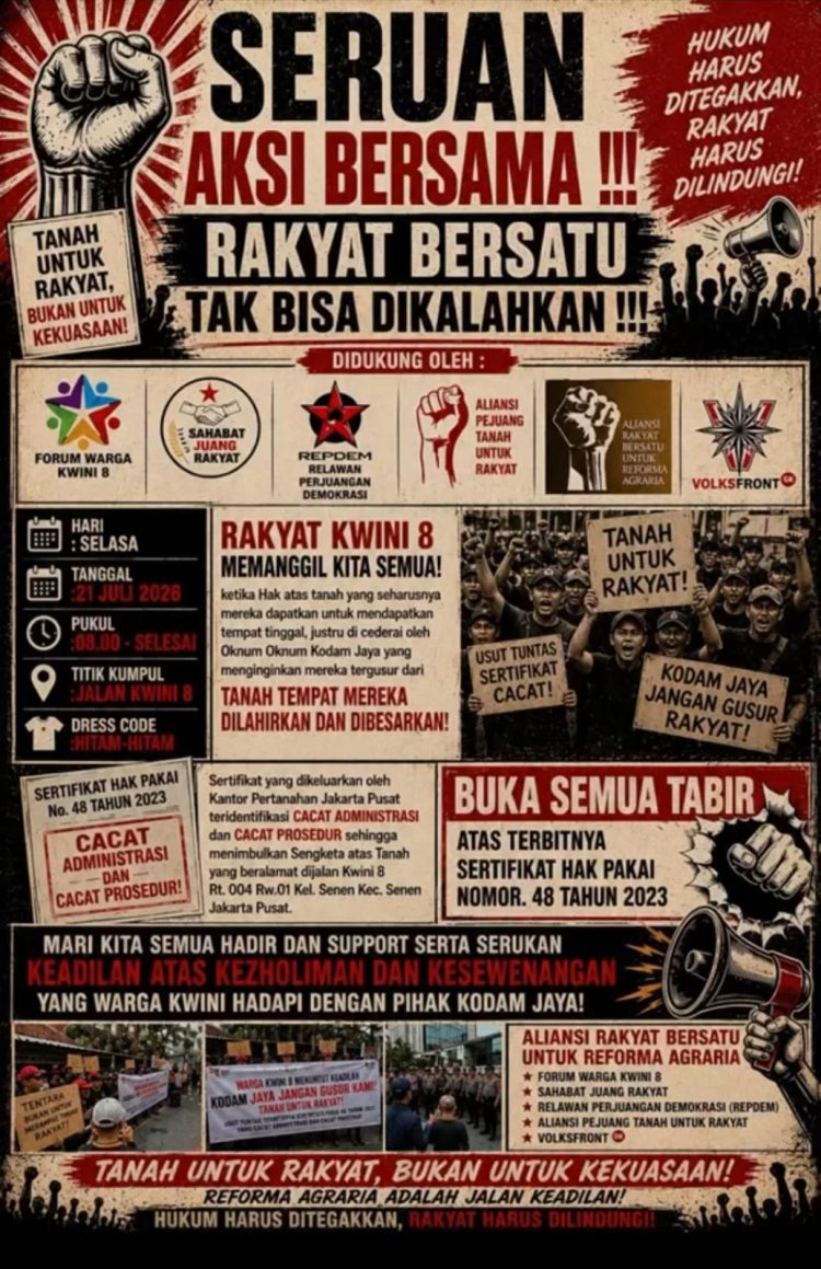 Warga Kwini 8 Gugat Klaim Kodam Jaya: Tempati Tanah Sejak 1940-an, Kantongi Bukti Pajak & Dalil Reforma Agraria