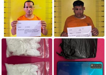 POLRES LABUHANBATU SELATAN MELALUI SAT RESNARKOBA UNGKAP PEREDARAN SABU, DUA TERSANGKA DIAMANKAN DENGAN BARANG BUKTI 206,78 GRAM
