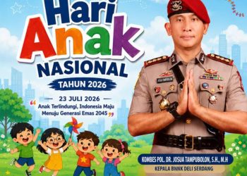 Kepala BNNK Deli Serdang Kombes Pol. Dr. Josua Tampubolon, S.H., M.H. Ucapkan Selamat Hari Anak Nasional 2026