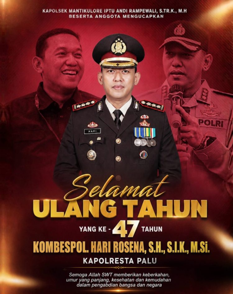 Ucapan Selamat Ulang Tahun Kapolresta Palu, Wujud Apresiasi dan Doa dari Insan Pers