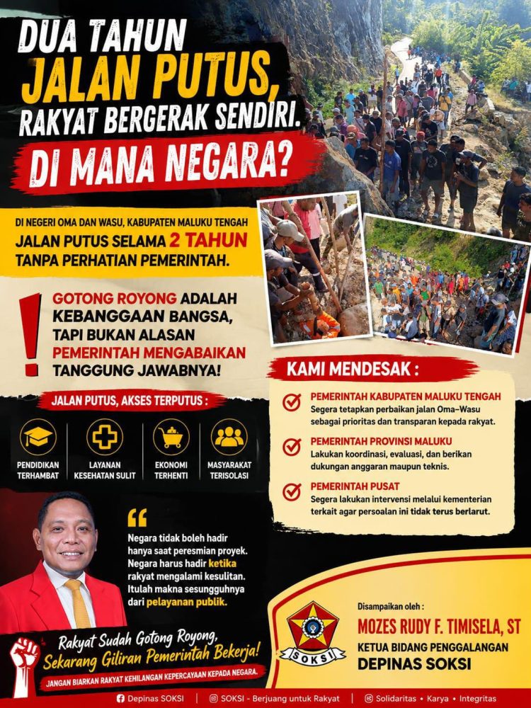 Mozes Rudy: Dua Tahun Jalan Putus, Rakyat Bergerak Sendiri, Dimana negara?