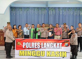 Polres Langkat Gelar Minggu Kasih, Ajak Jemaat GKI Bersama Jaga Kamtibmas dan Waspadai Kejahatan Siber