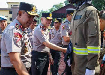 Kapolda Sumut Cek Kesiapsiagaan Personel, Kendaraan dan Peralatan Penanganan Karhutla