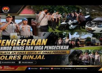 Kendaraan, Senpi dan HT Dinas Personel Polres Binjai