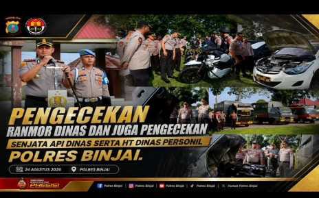 Kendaraan, Senpi dan HT Dinas Personel Polres Binjai
