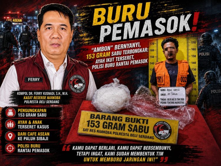 Bapak-Anak Terseret Kasus Sabu, Pengembangan “AMBON” Buka Tabir 153 Gram di Pantai Labu
